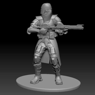 Star Wars 3D Printable Clone Galactic Marine Pose 2