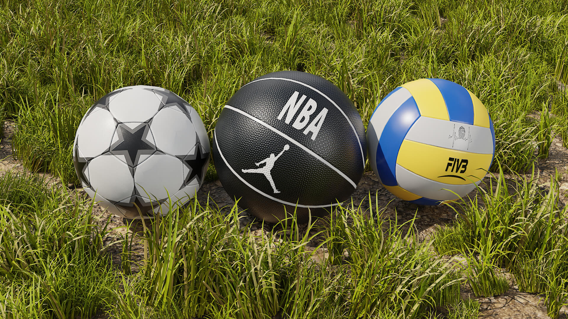 Balls and Net - 3D Model by threVerht