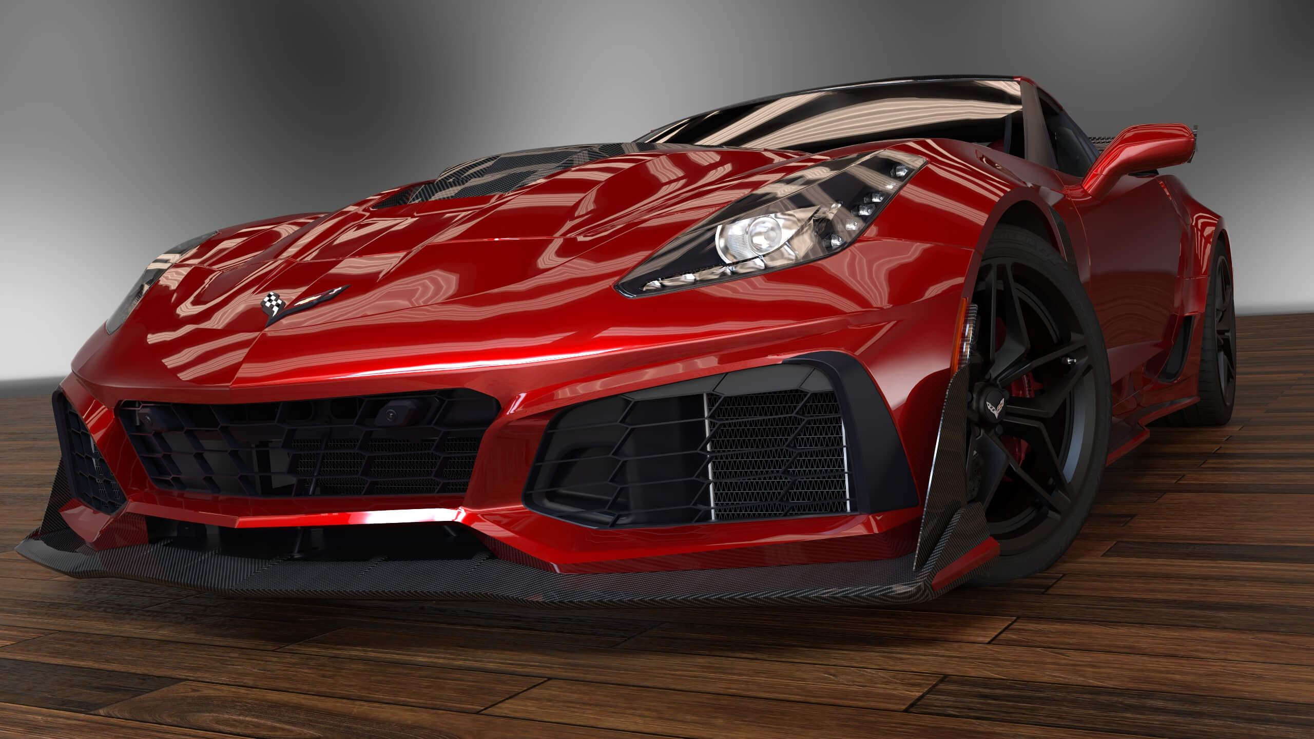 2019 ZR1 Corvette 3D Render, Digital Art by timnaas