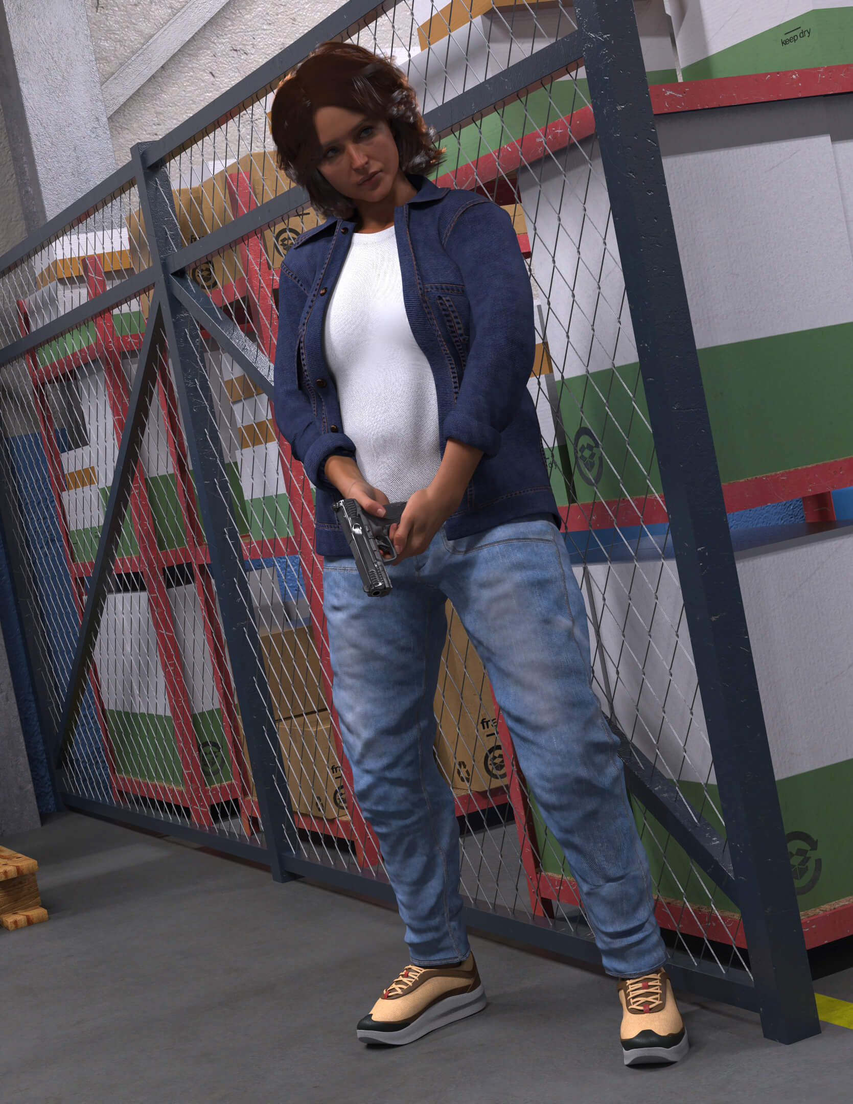 CIA Agent Clarisse Sullivan 3D Render, Digital Art by timnaas