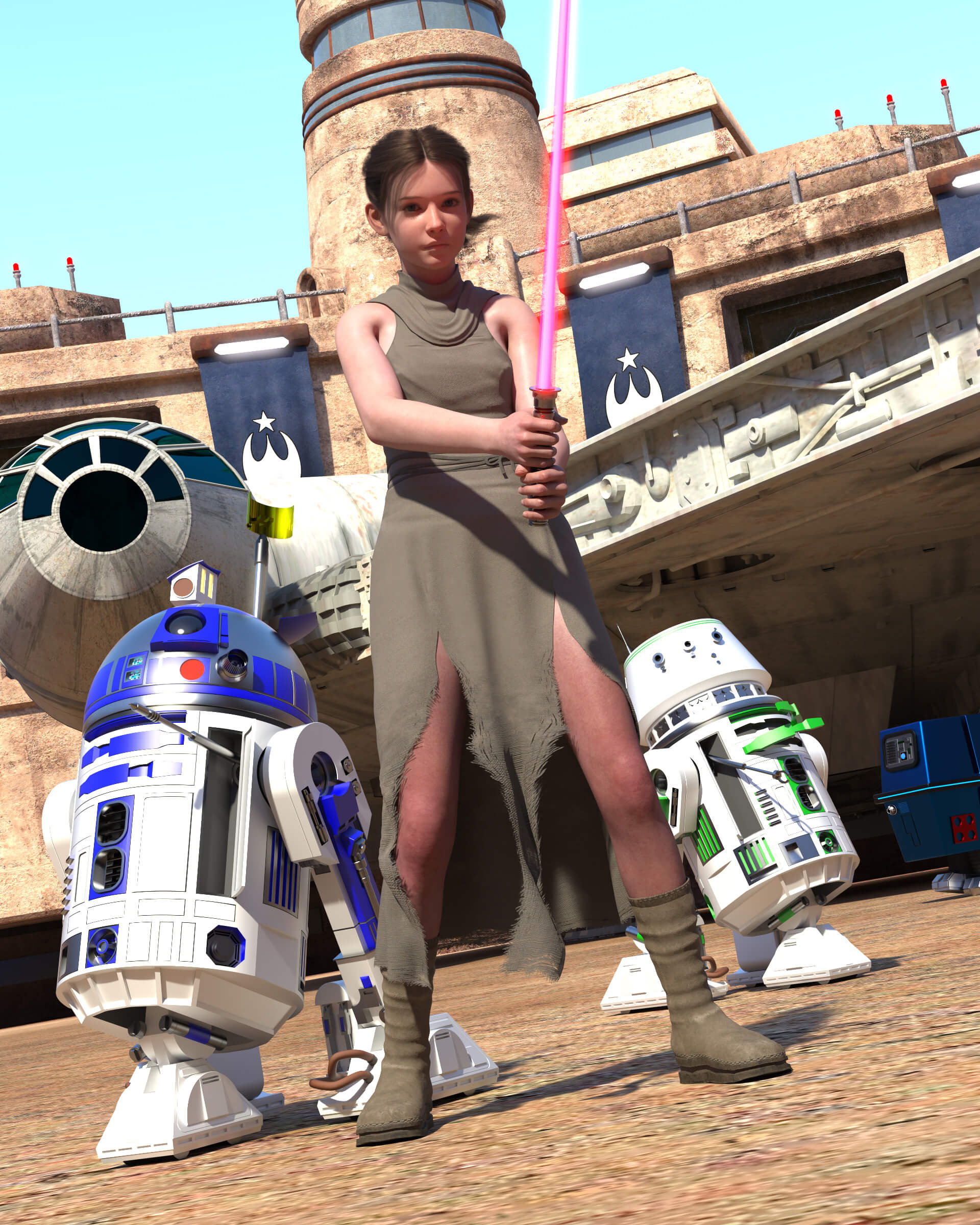 Jedi in the Making 3D Render, Digital Art by timnaas