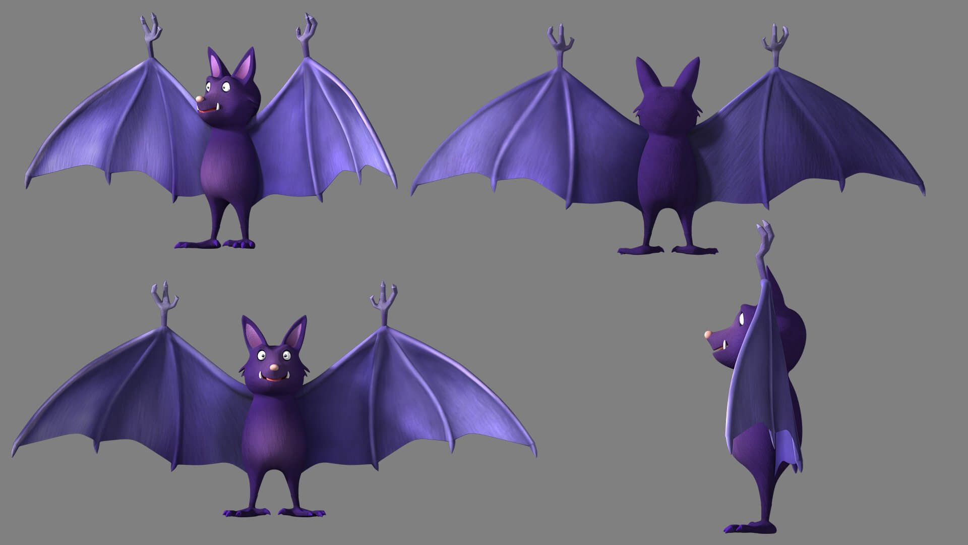 Cartoon Bat - 3D Model by tingting