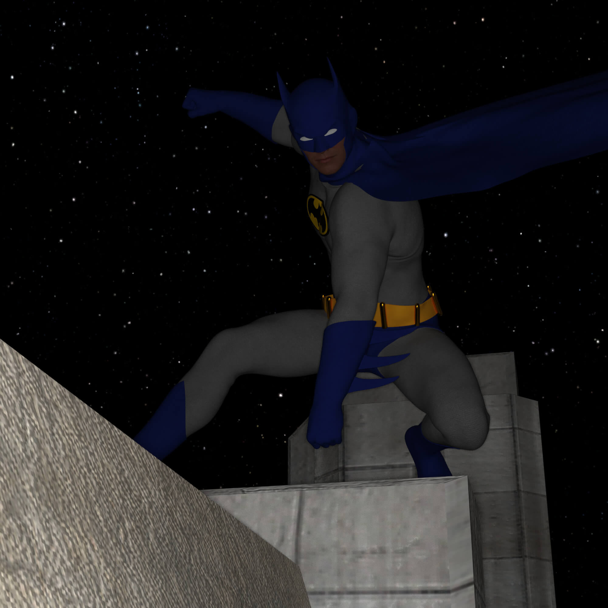 Batman 3D Render, Digital Art by Tinnlin
