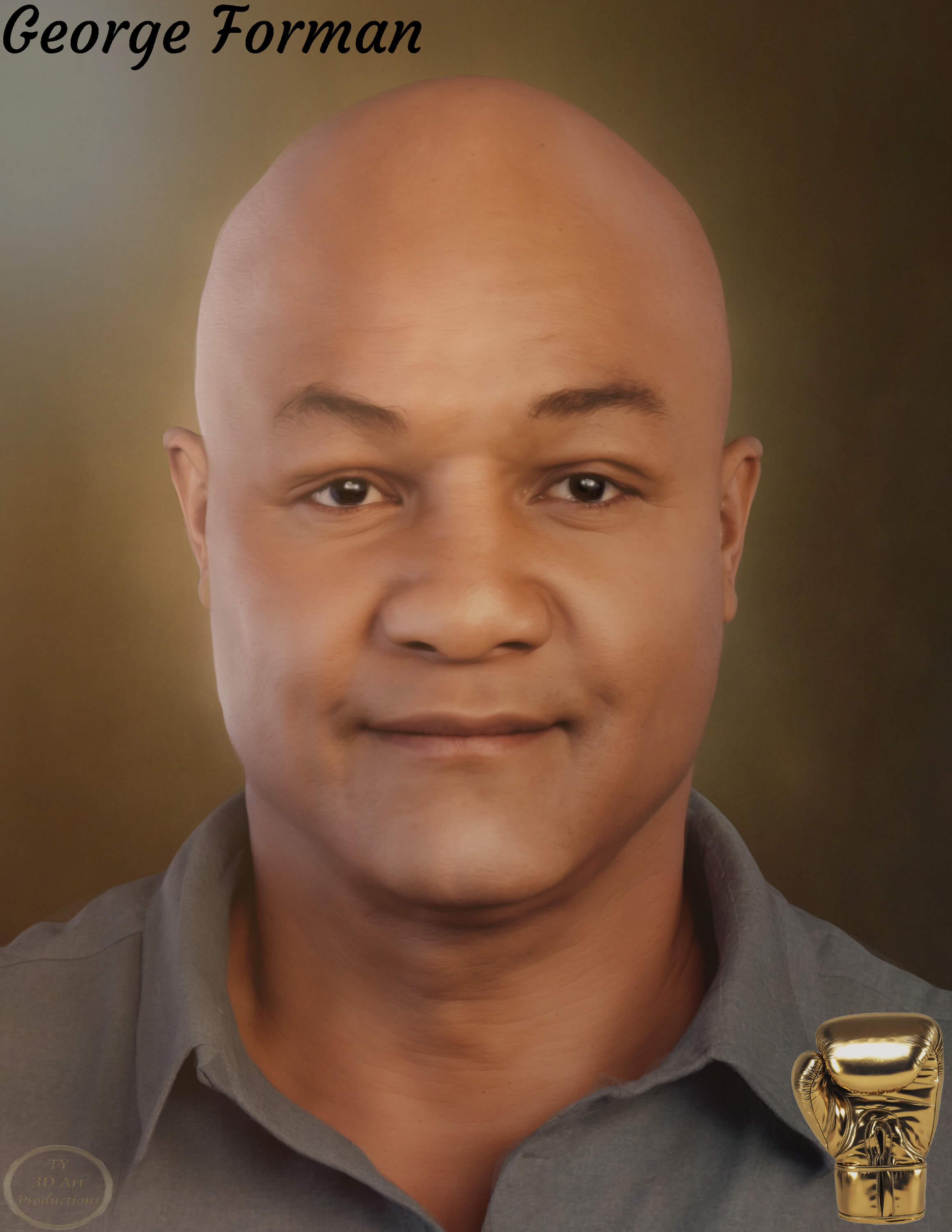 Tribute Portrait - George Foreman 3D Render by Tmraider