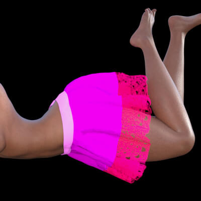 Genesis 9 Simple Skirt with Lace Frame