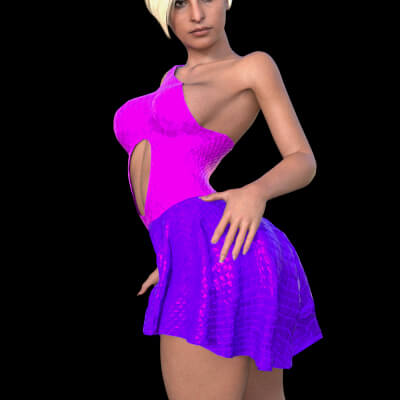 G9 Simple Dress with One Shoulder Off