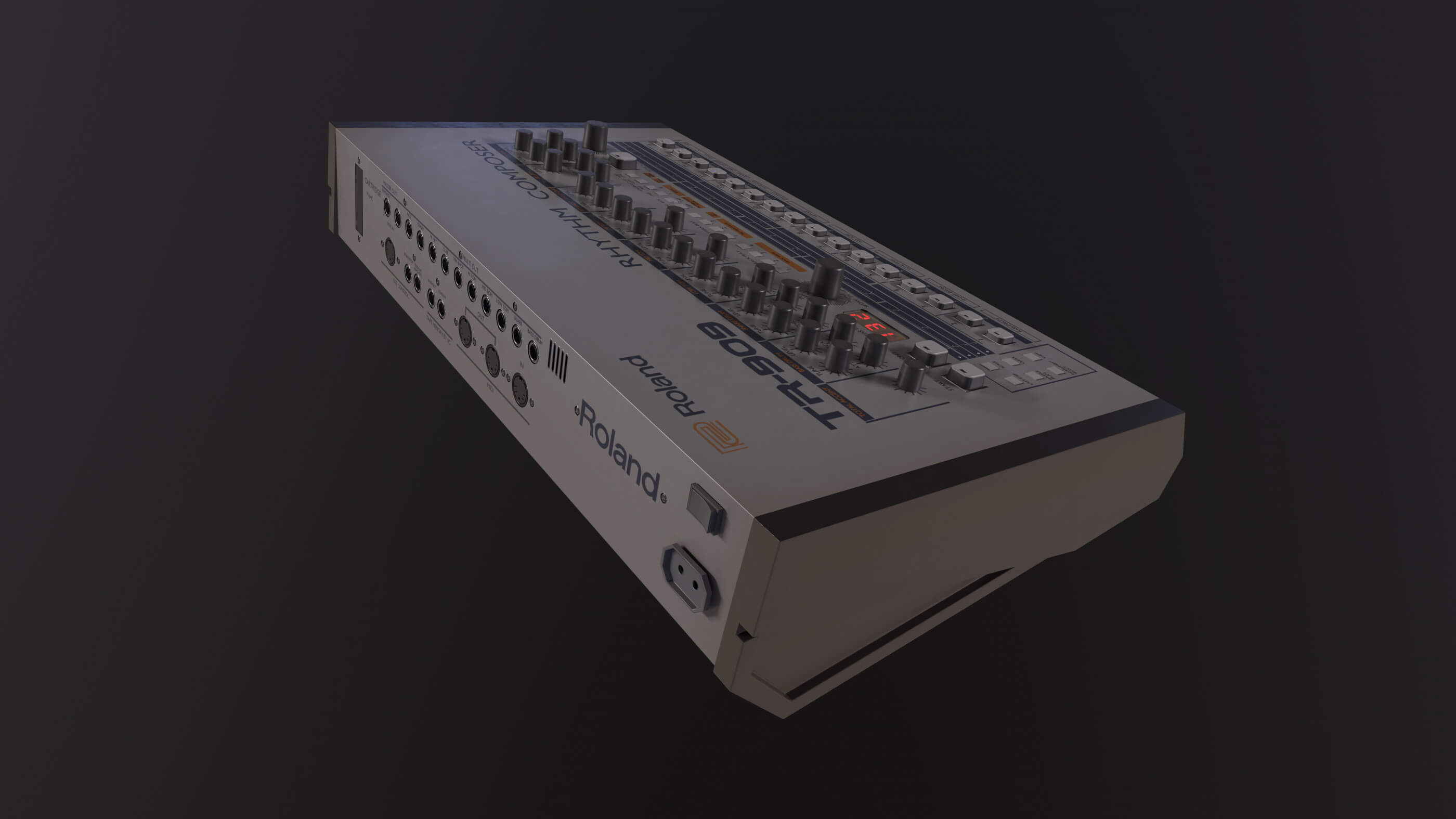 Roland TR909 Synthesizer Low Poly Game Ready 3D Model by tolgaoz132