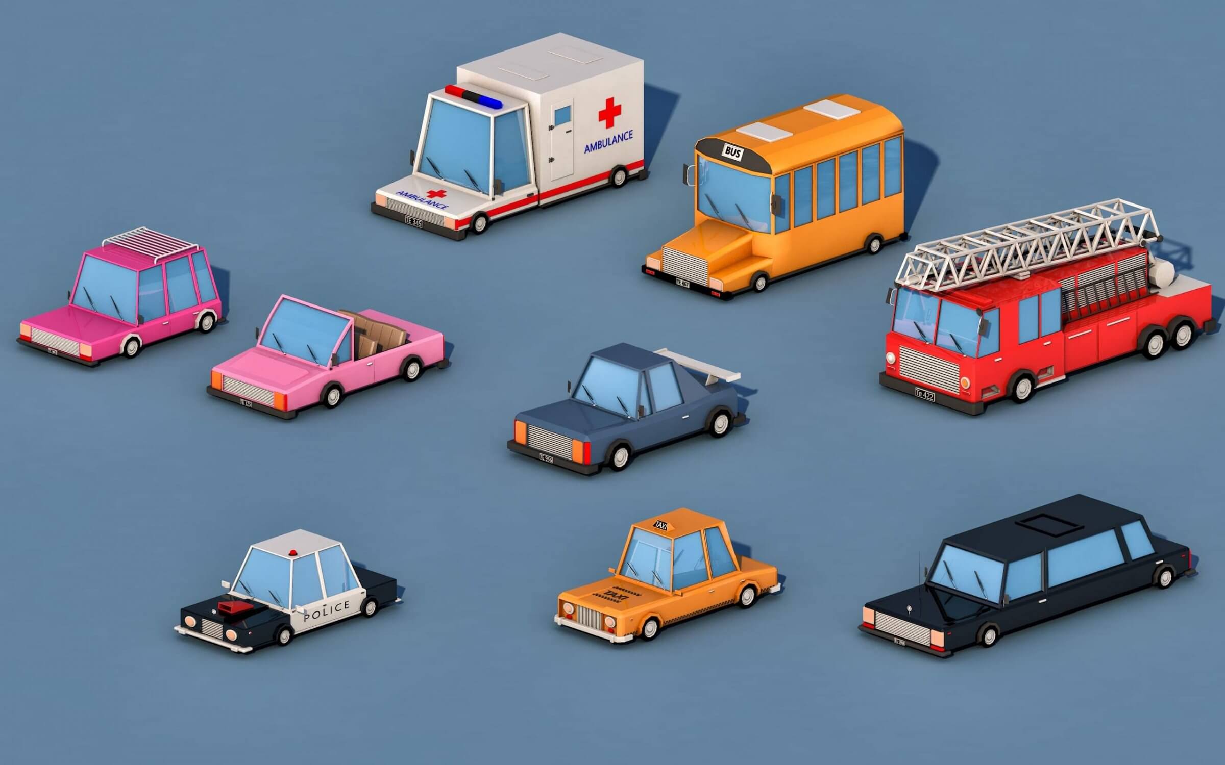 Cartoon City Cars 3D Model by Tollaru
