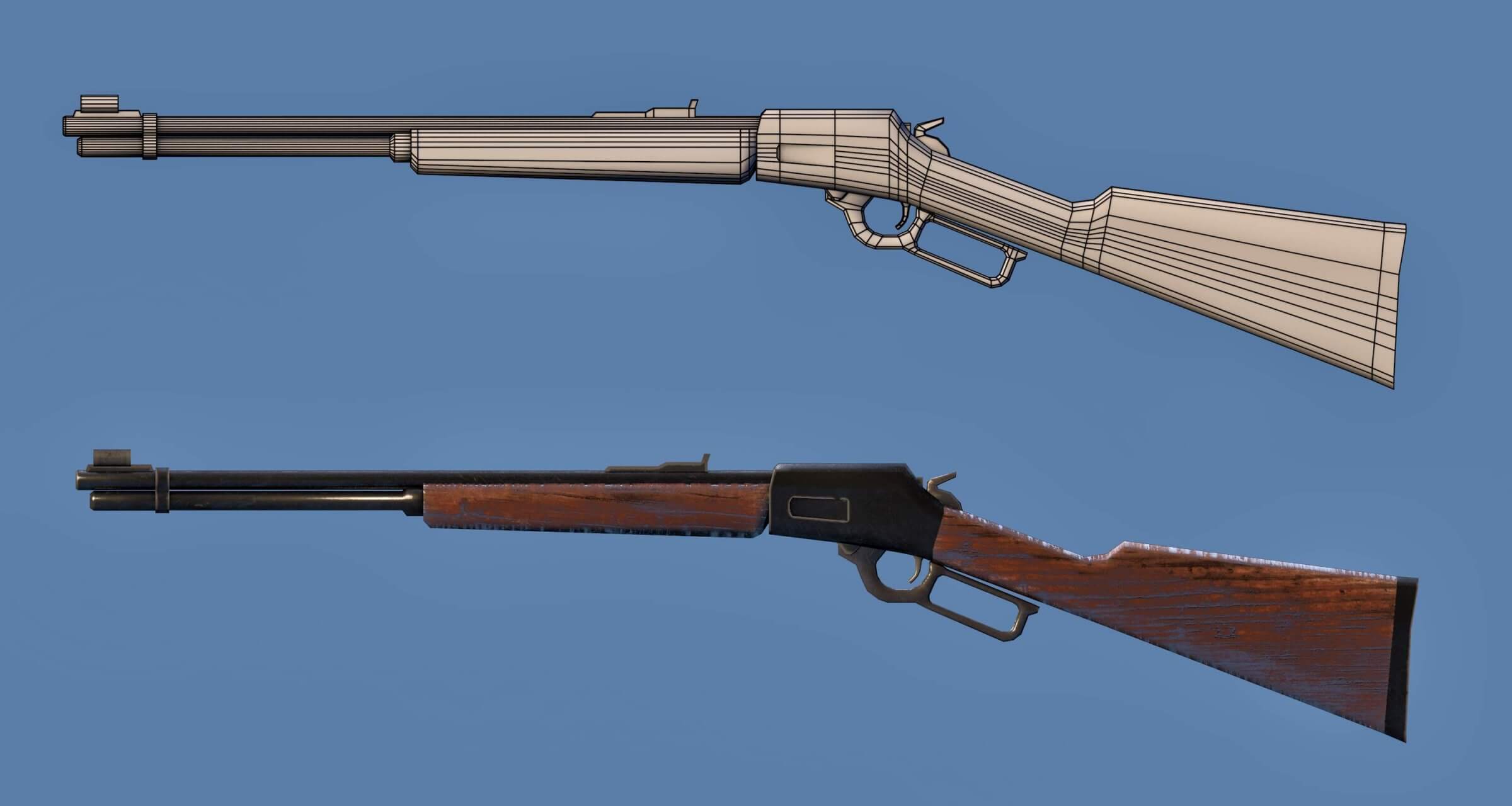Lever Action Gun 3D Model by Tollaru