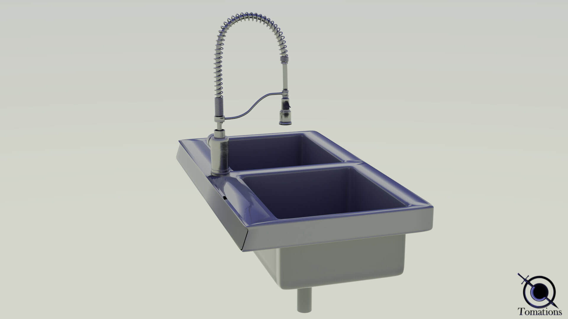 Kitchen Sink Rack 3d Model Deep Kitchen Sink - 3D Model by Tomations