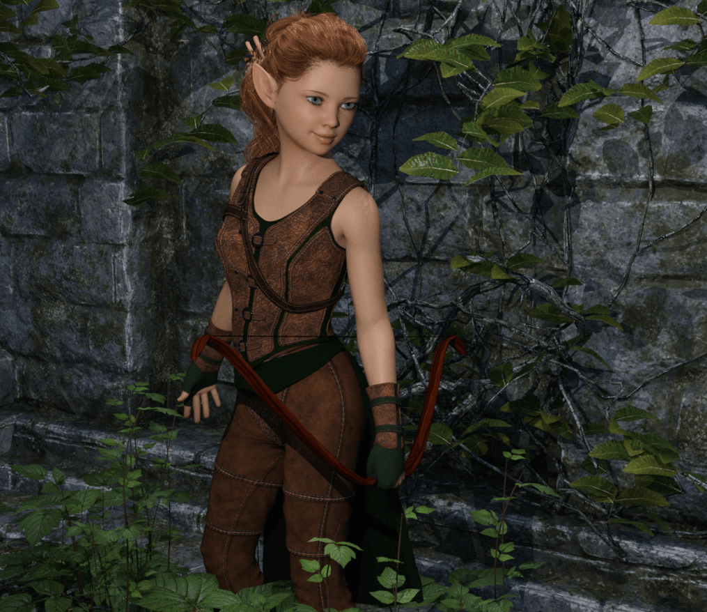 Elven Huntress 2 3D Render, Digital Art by Tourmaline72