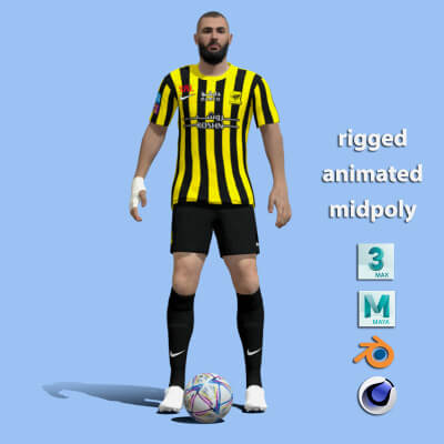 3D Rigged Benzema Al-Ittihad