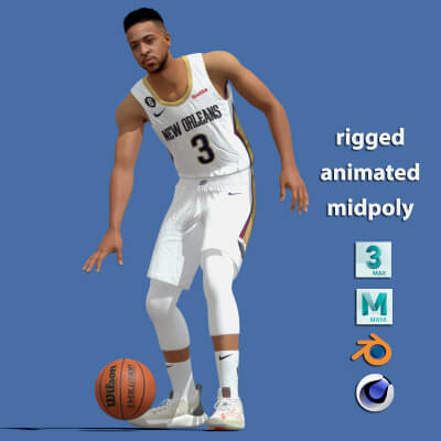 3D Rigged Cj MC Collum New Orleans NBA