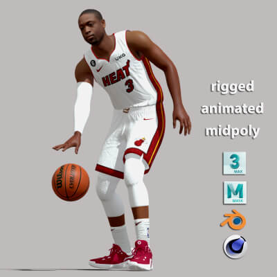3D Rigged Dwyane Wade Miami Heat Animation