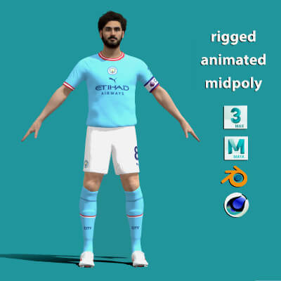 3D Rigged Ilkay Gundogan Manchester City