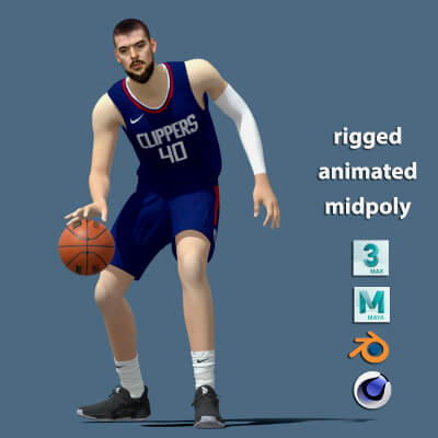 3D Rigged Ivica Zubac Clippers NBA