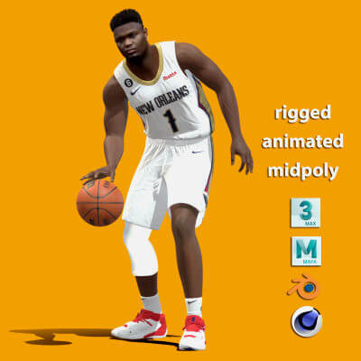 3D Rigged Zion Williamson New Orleans NBA