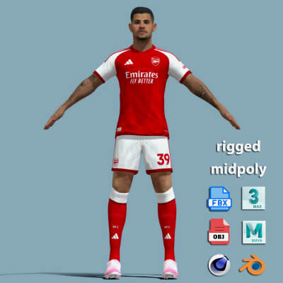 A-Pose Rigged Bruno Guimaraes Arsenal 26-27 3D