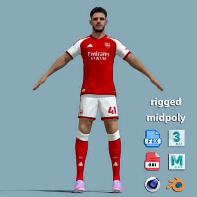 A-Pose Rigged Declan Rice Arsenal 26-27