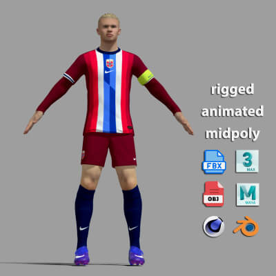 A-Pose Rigged Erling Haaland World Cup 2026