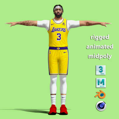 T-Pose Rigged Anthony Davis Los Angeles Lakers 23