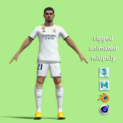 T-Pose Rigged Brahim Real Madrid 23-24