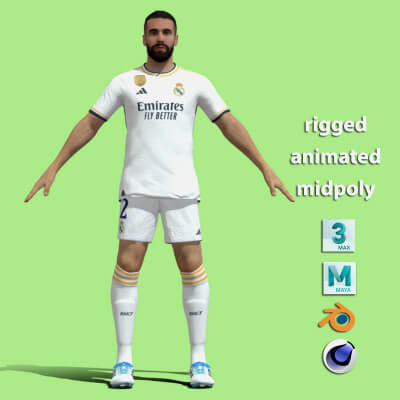 T-Pose Rigged Carvajal Real Madrid 23/24