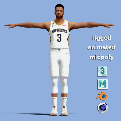 T-Pose Rigged Cj MC Collum New Orleans NBA