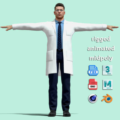T-Pose Rigged Doctor