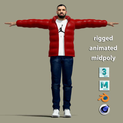 T-Pose Rigged Drake Rapper