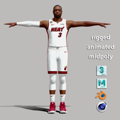 T-Pose Rigged Dwyane Wade Miami Heat