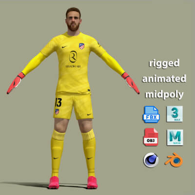T-Pose Rigged Jan Oblak Atletico Madrid 24-25