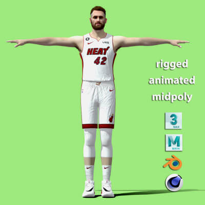 T- Pose Rigged Kevin Love Miami Heat NBA