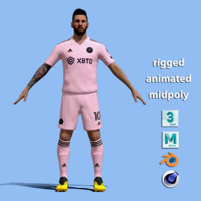 T-Pose Rigged Lionel Messi Miami