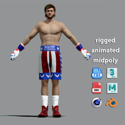 T-Pose Rigged Logan Paul Boxing