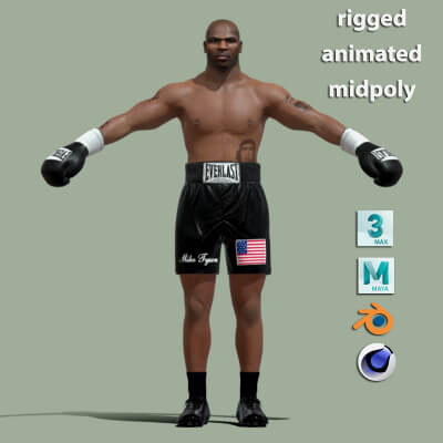 T-Pose Rigged Mike Tyson