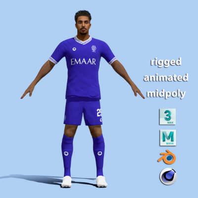 T-Pose Rigged Salem Al Dawsari Al-Hilal