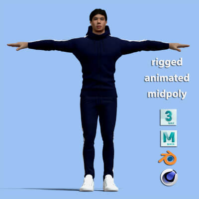 T-Pose Rigged Sport Man