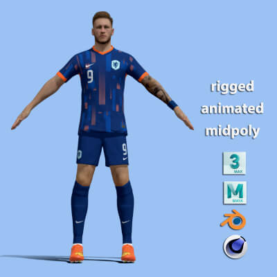 T-Pose Rigged Weghorst Netherlands Euro 2024