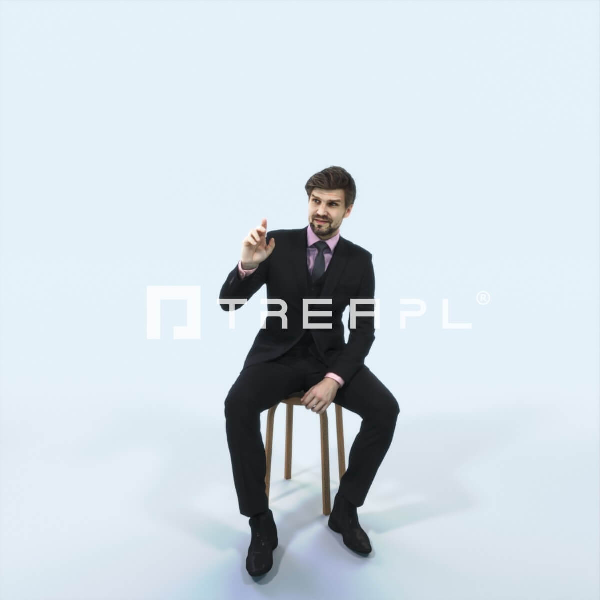 Ingrain 37D Calling Waiter Sitting Elegant Man (8k Textures) - 3D Model ...