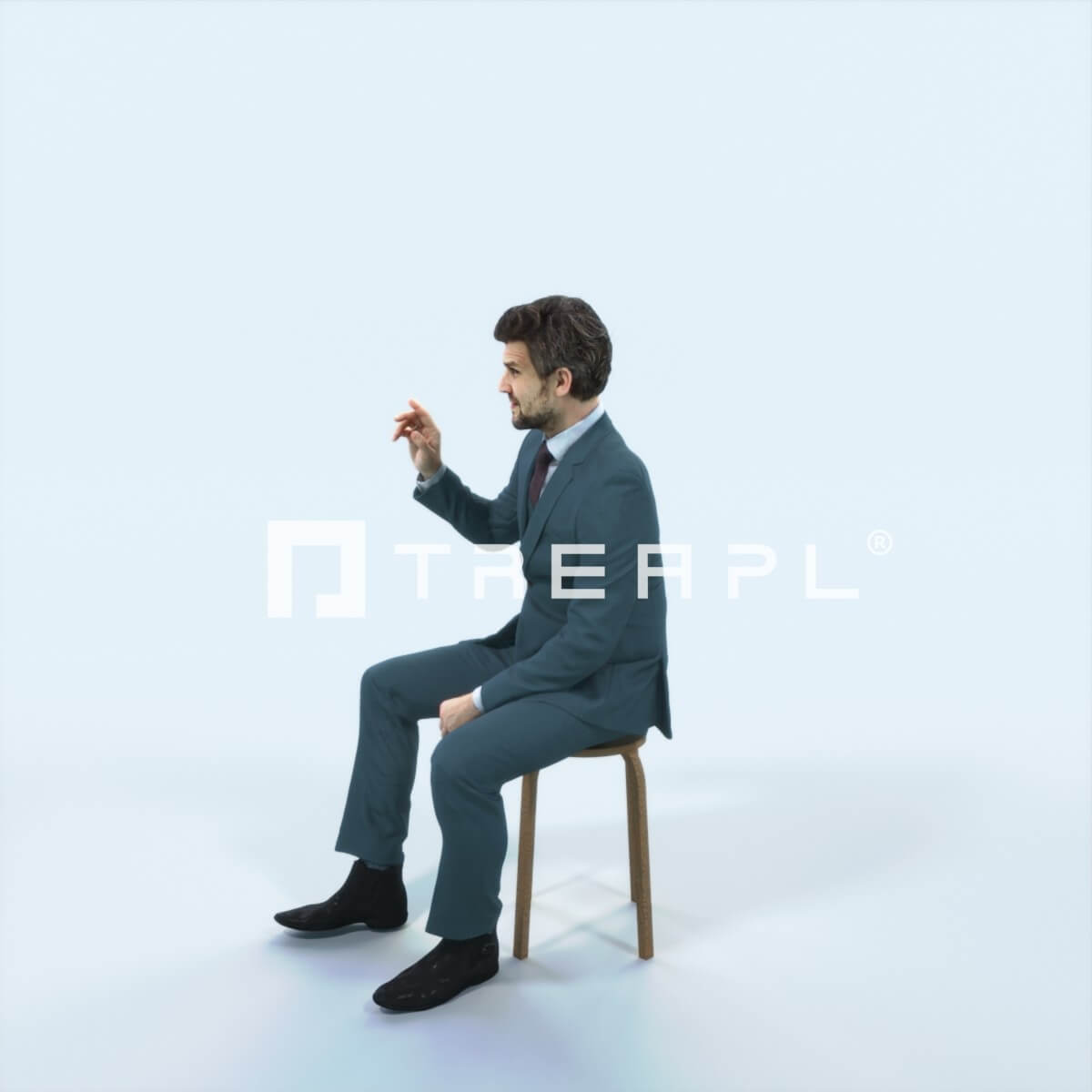 Ingrain 37F Calling Waiter Sitting Elegant Man (8k Textures) - 3D Model ...