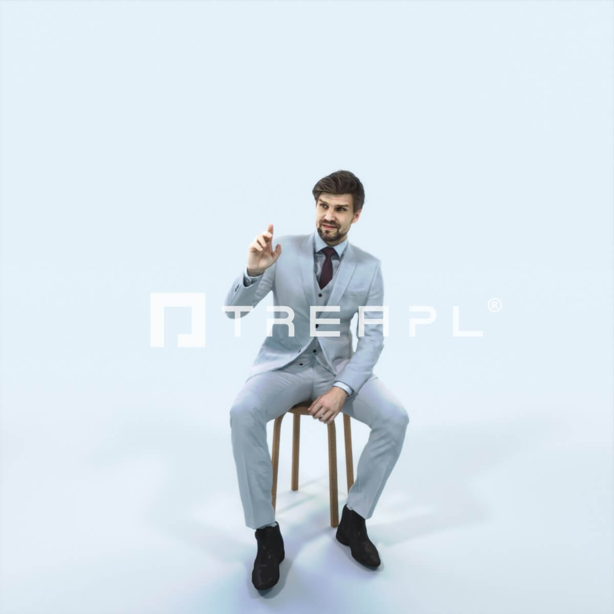 Ingrain 37I Calling Waiter Sitting Elegant Man (8k Textures) - 3D Model ...