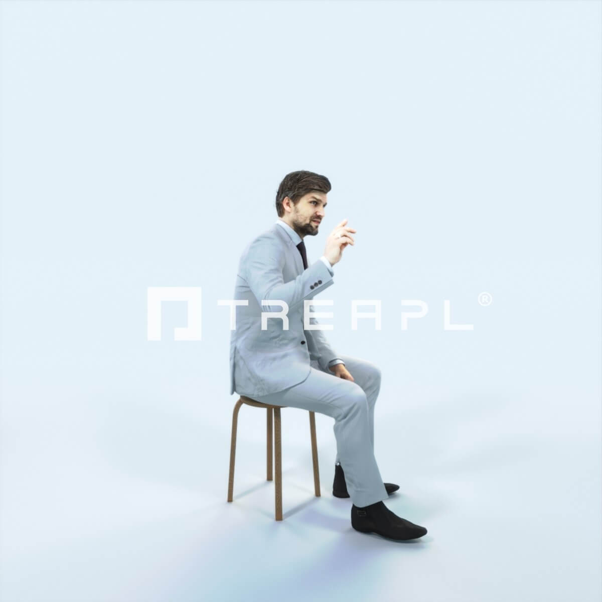 Ingrain 37I Calling Waiter Sitting Elegant Man (8k Textures) - 3D Model ...