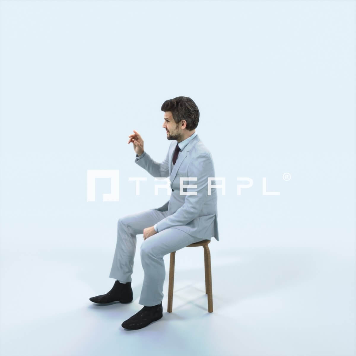 Ingrain 37I Calling Waiter Sitting Elegant Man (8k Textures) - 3D Model ...