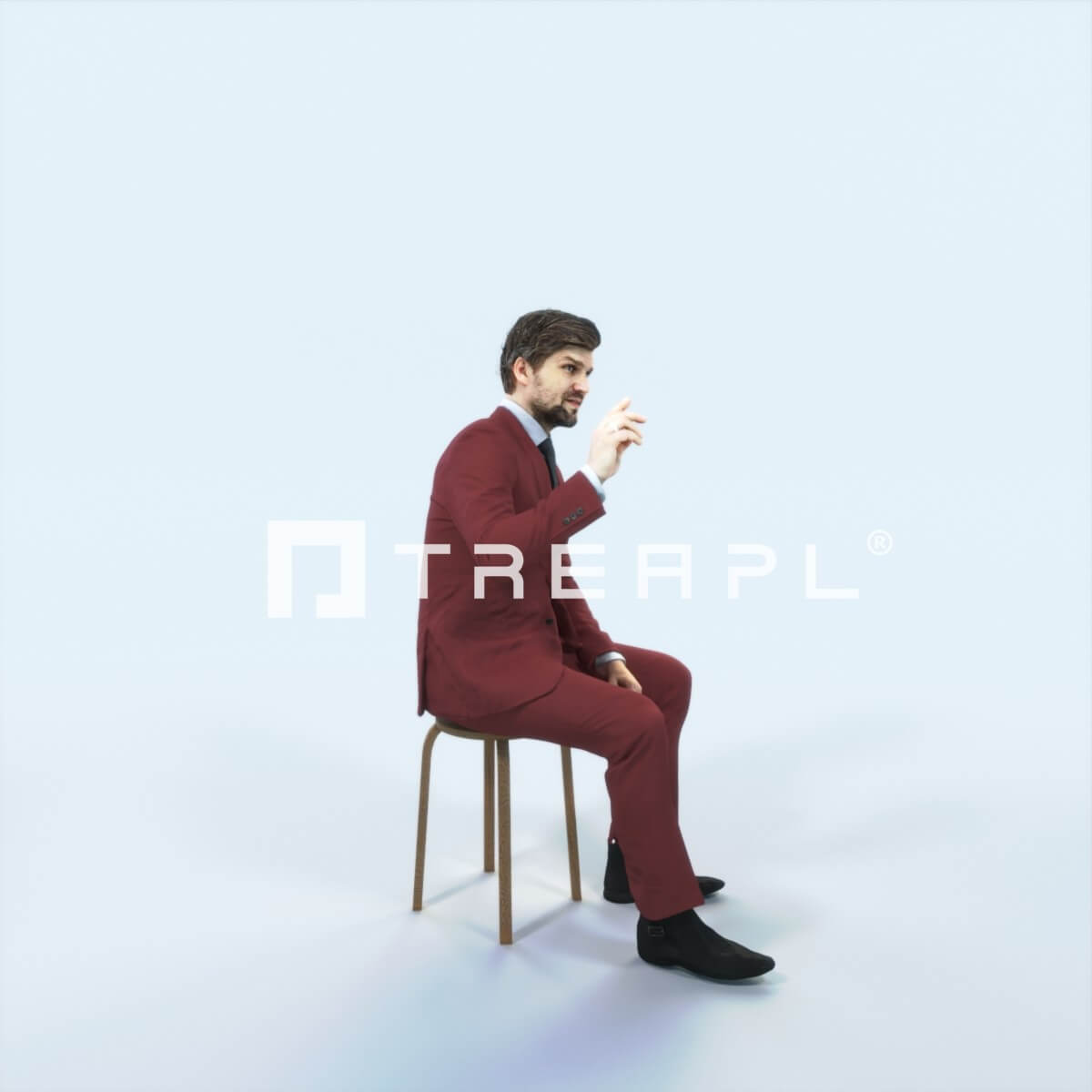 Ingrain 37L Calling Waiter Sitting Elegant Man (8k Textures) - 3D Model ...