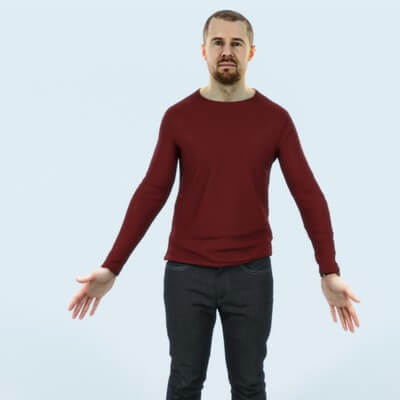 Master 01G Animated Rigged Casual Man - 3D Model by Treapl