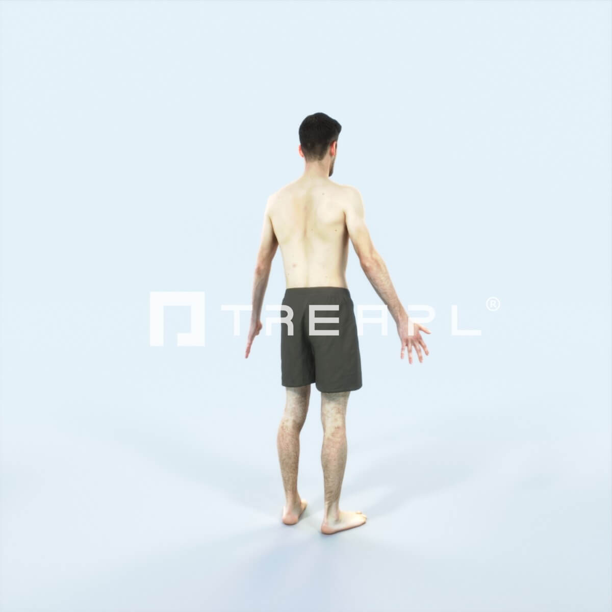Posture C Beach Animated Rigged Sports Man - 3D Model by Treapl