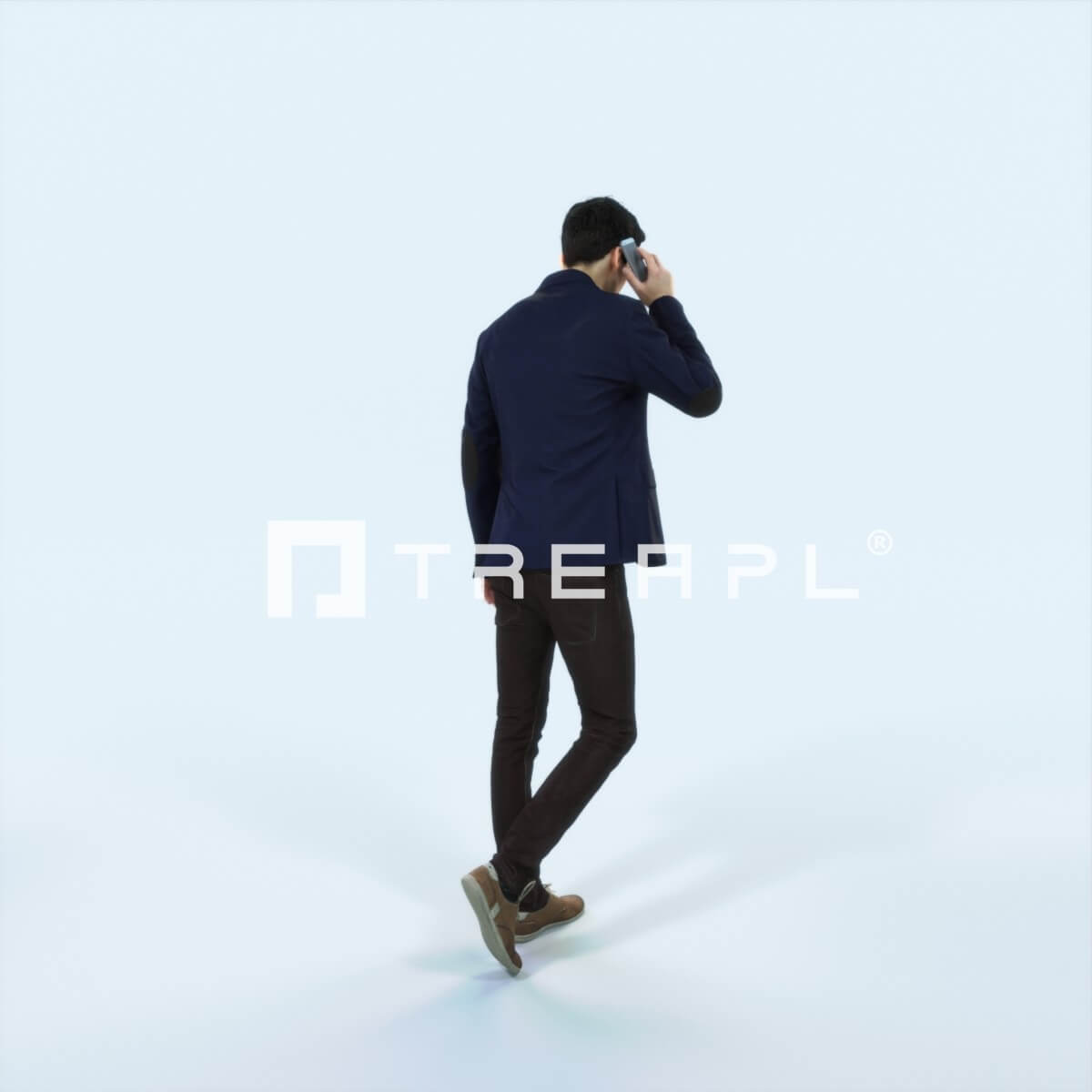 Cell Phone Texture Map Prime 03E Cell Phone walking Casual Man (8k Textures) - 3D Model by Treapl