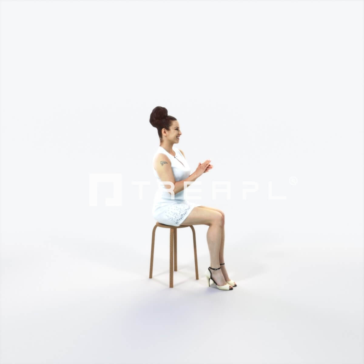 Yearn 20A Clapping Sitting Event Elegant Woman - 3D Model by Treapl