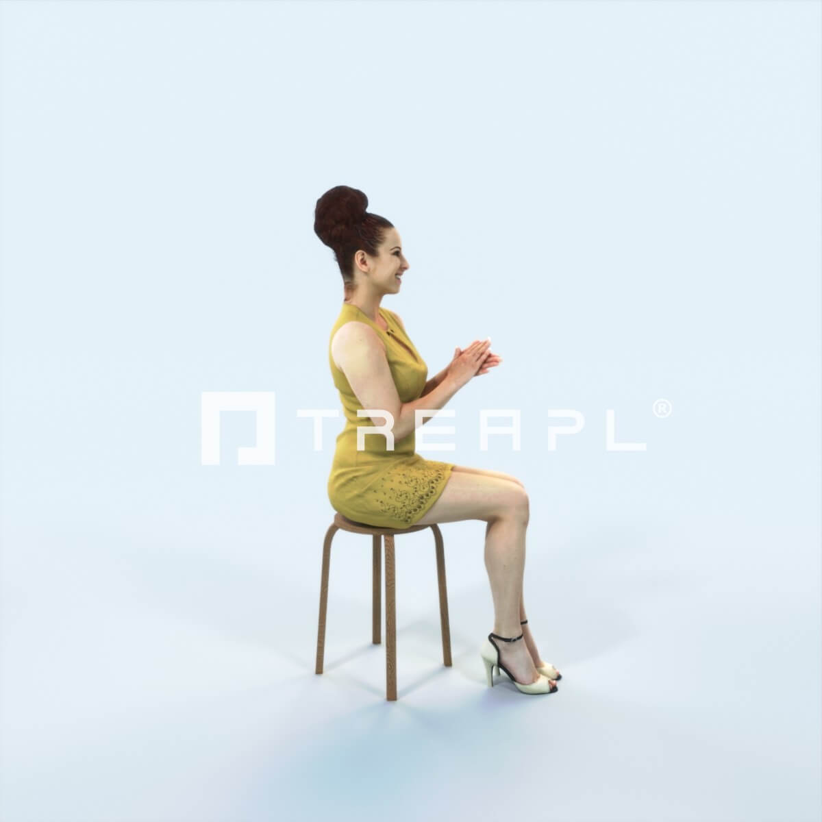Yearn 20L Clapping Sitting Event Elegant Woman (8k Textures) - 3D Model ...